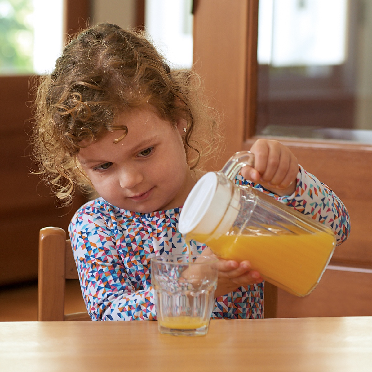 Glass Pitcher with Lid For Small Hands
