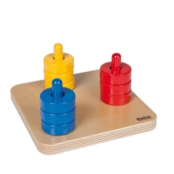 Colored Discs On Colored Dowels