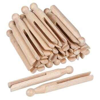 Wooden Clothes Pins: (25)
