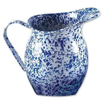 Blue Enamelware Pitcher 