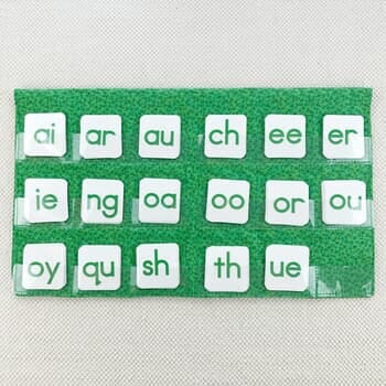 Green Digraph/Phonogram Print Alphabet w/Pocket Chart