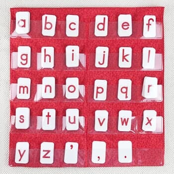 Red Print Movable Alphabet with Pocket Chart