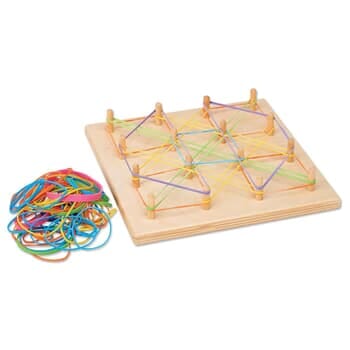 Birch Geo Board with Rubber Bands