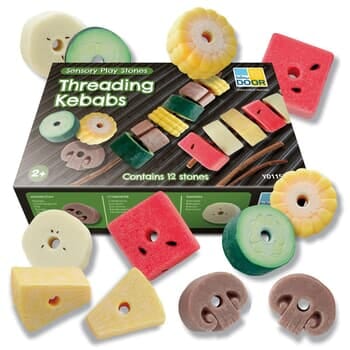 Threading Kababs Sensory Play Stones